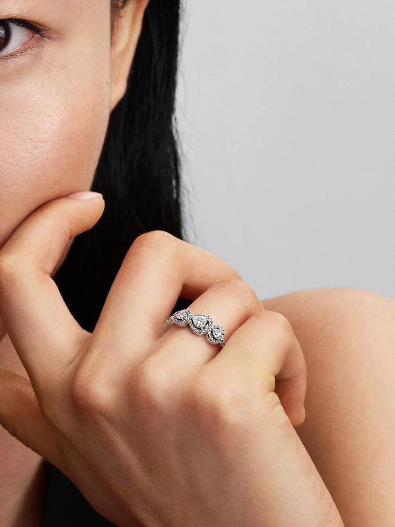 Pandora Halo Hart Trilogy Ring zilver - 194413C01