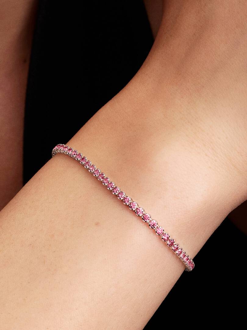 Pandora Kleine Roze Tennisarmband zilver - 593927C02