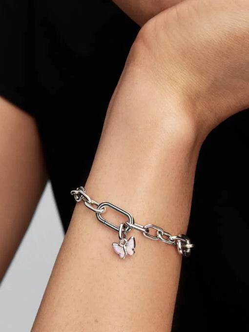 Pandora Roze Vlinder Mini-Hangende bedel zilver - 793825C01