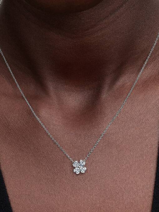 Pandora Sprankelend Klavertjevier Ketting met Hanger zilver - 394502C01