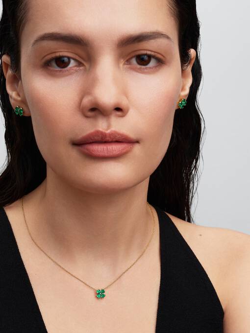 Pandora Ketting met Groen Klavertjevier Hanger goudverguld - 364502C01