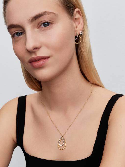 Pandora Tweekleurige Dubbele Hangerketting bicolor zilver en goudverguld 364668C00