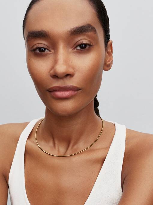 Pandora Tubular Choker Halsketting goudverguld 364705C00