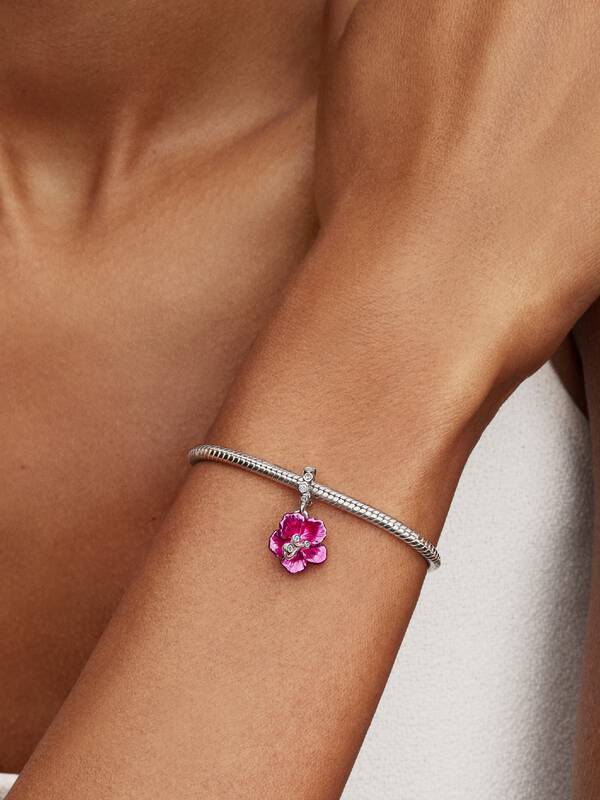Pandora Hibiscus Hangende Bedel zilver 794698C01