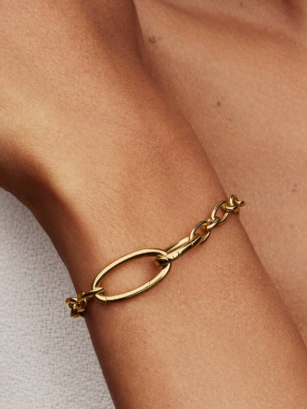 Pandora Openable Ovale Schakelarmband goudverguld 564678C00