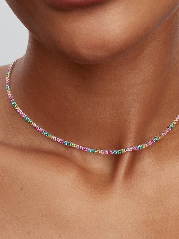 Pandora Regenboog Tennis Halsketting zilver 394648C01