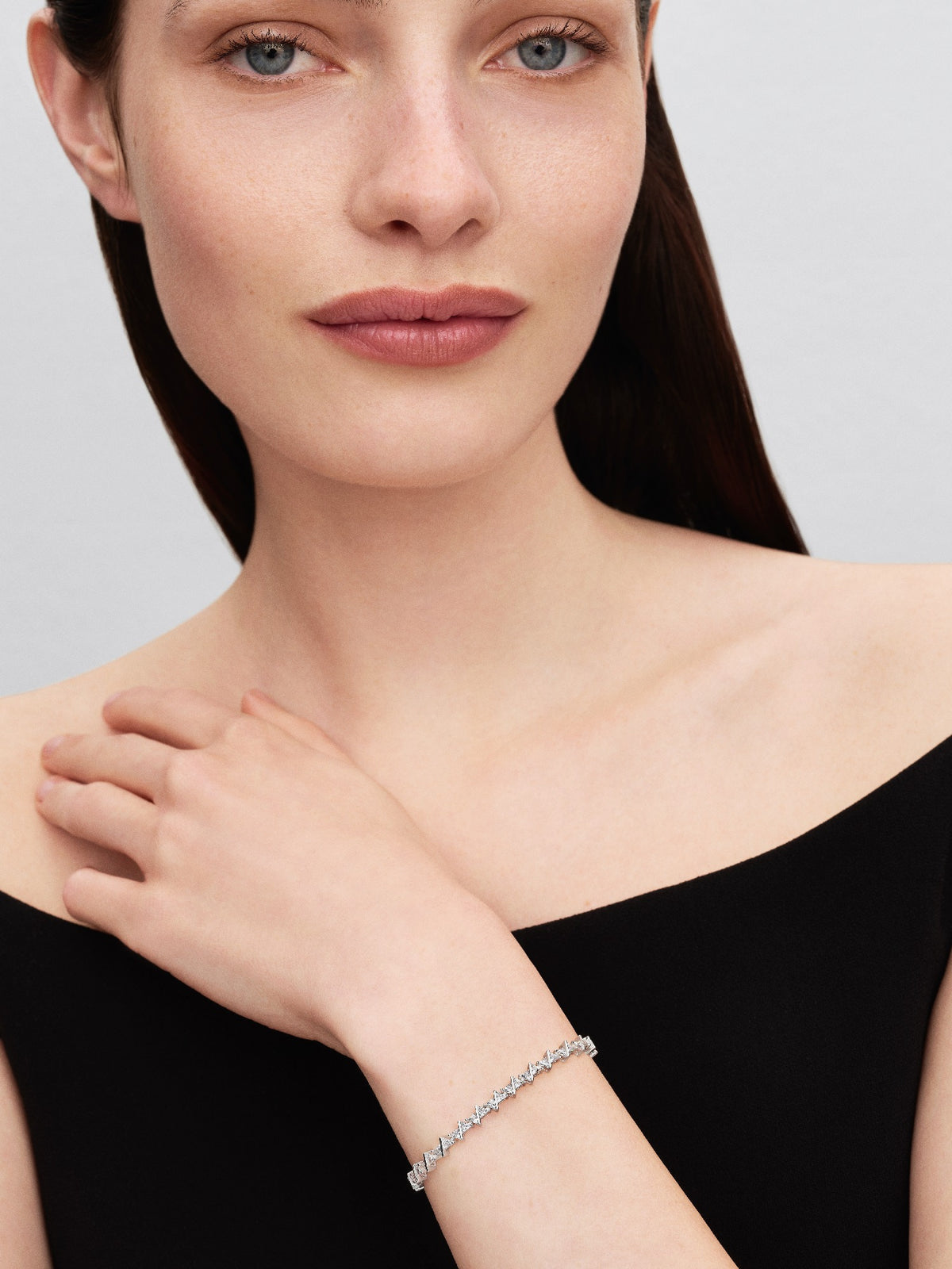 Pandora Sprankelende Driehoek Tennisarmband zilver 595069C01