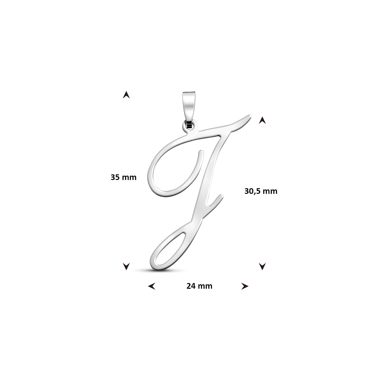Hanger sierletter J 30,5 mm zilver #Letter_J