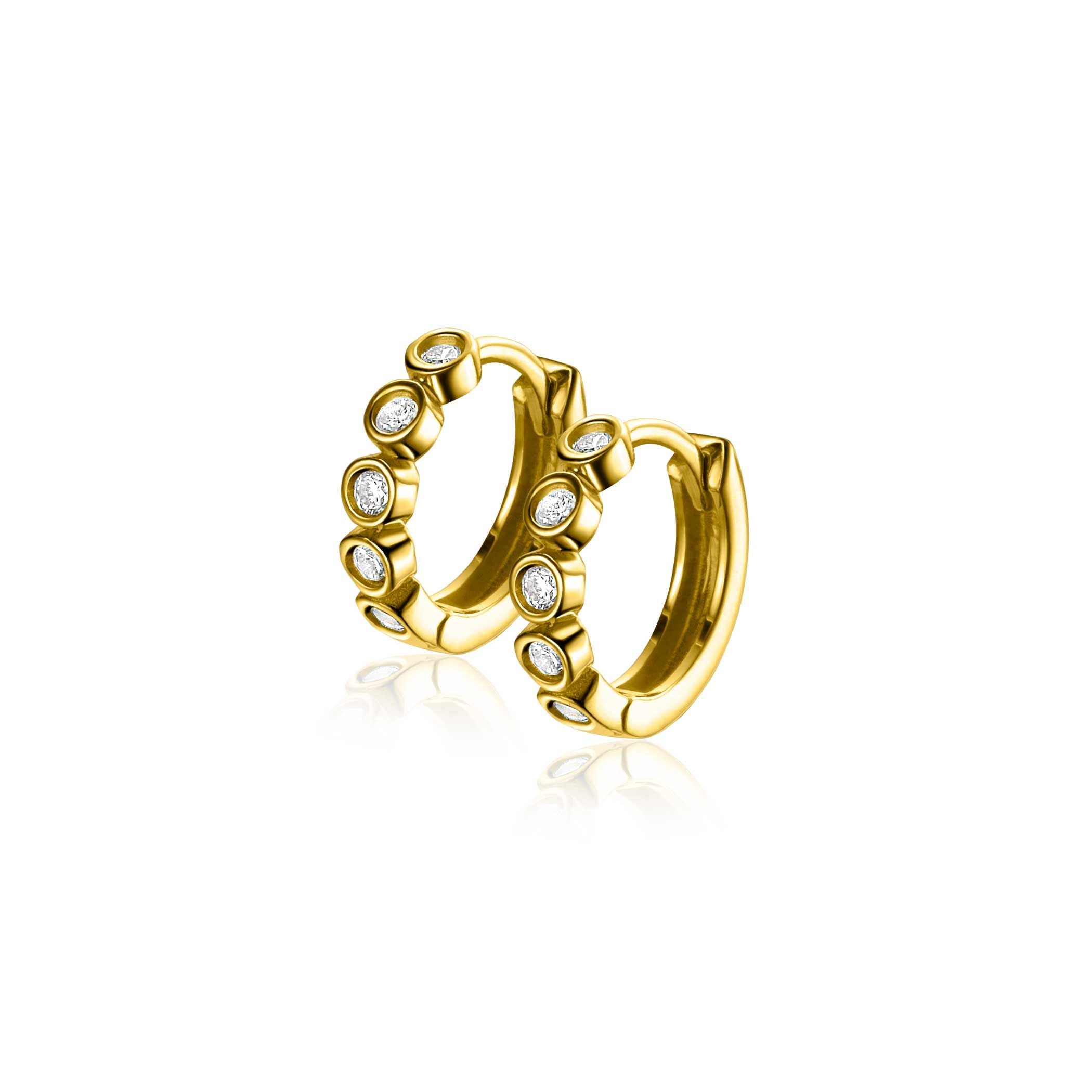 ZINZI 14K Gouden Oorbellen met Witte Zirkonia ZGO507