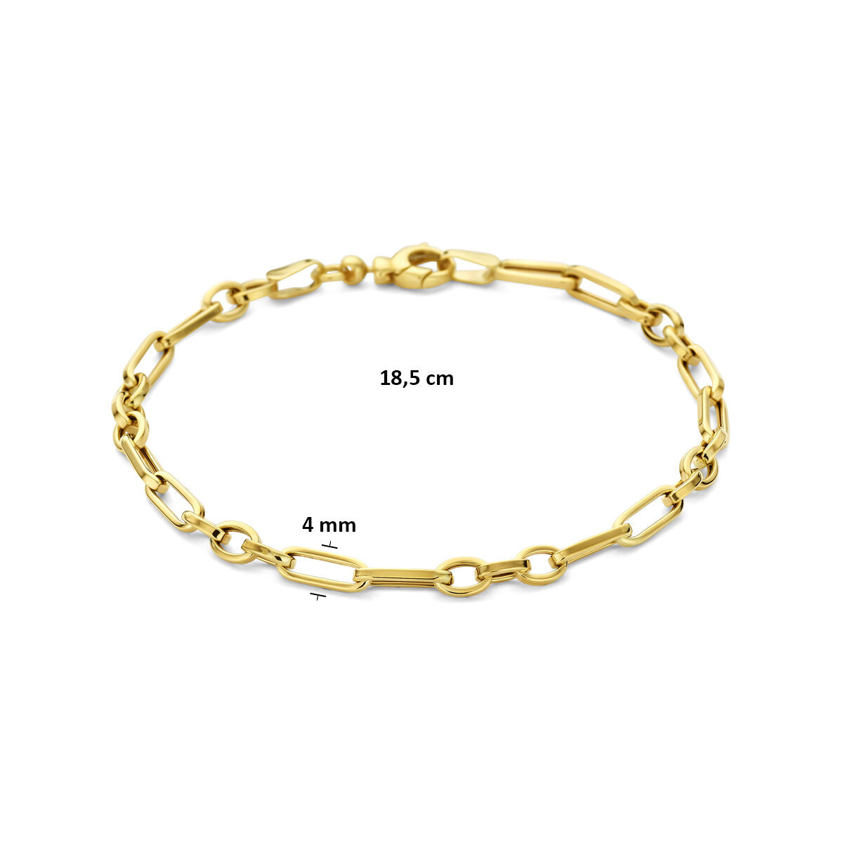 Fantasy Collection 9K armband 4 mm 18,5 cm 9K geelgoud