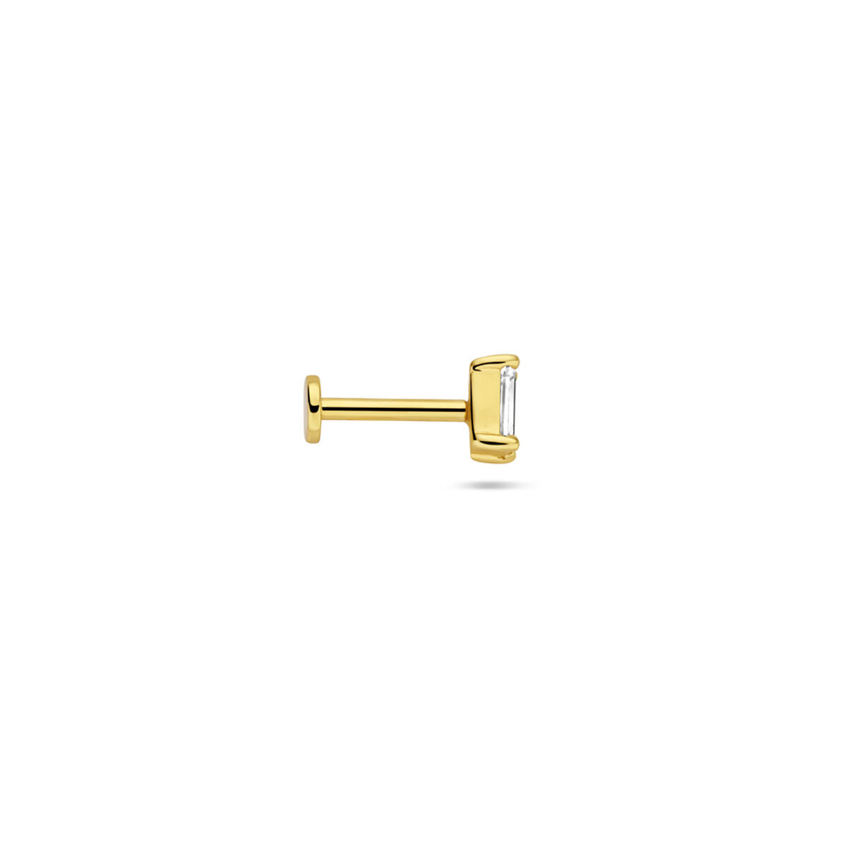 Fantasy Collection Flat back piercing zirkonia 4,5 mm 1 micron zilver verguld