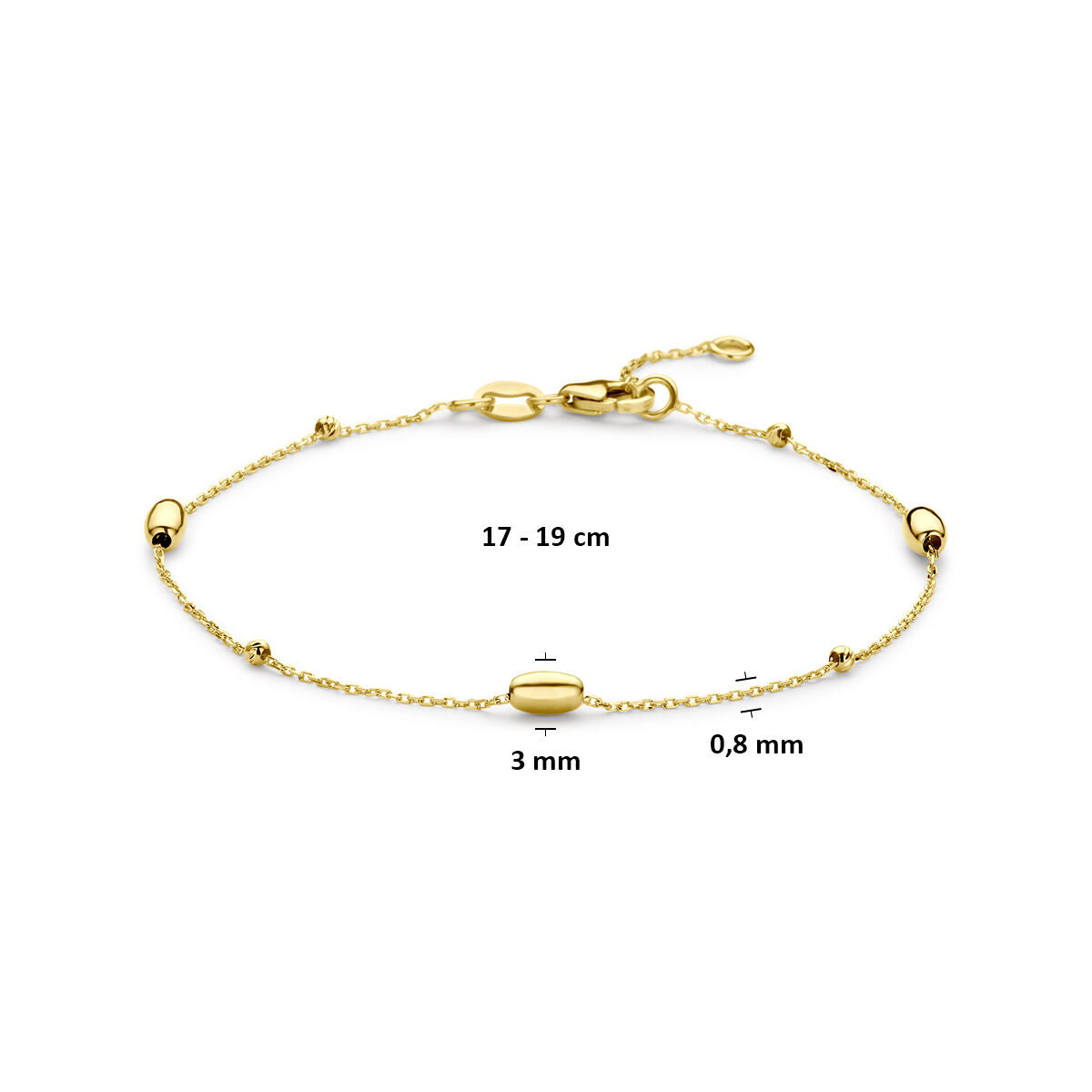 Armband 14K geelgoud 17 - 19 cm