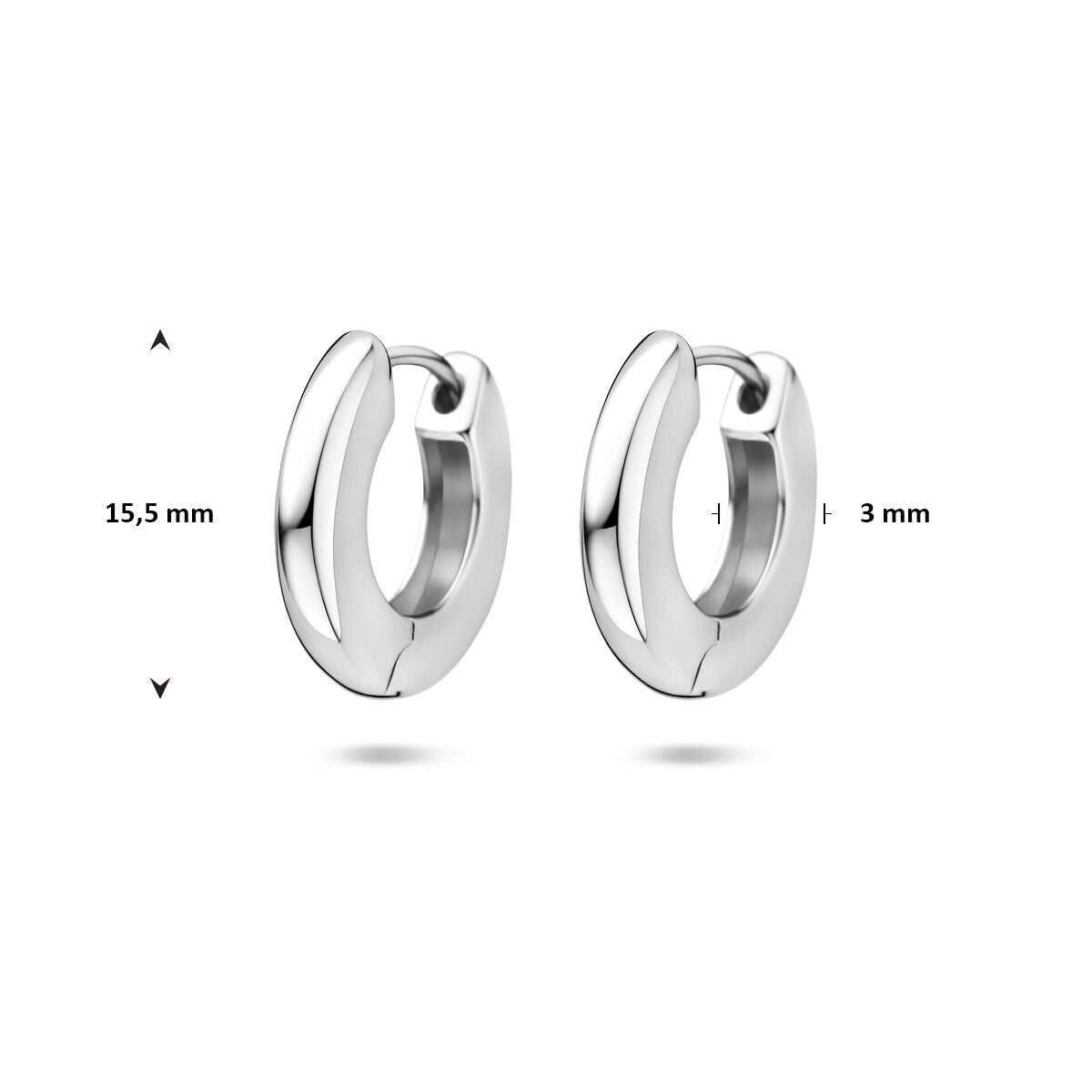 Fantasy Collection Oorbellen 15,5 mm zilver