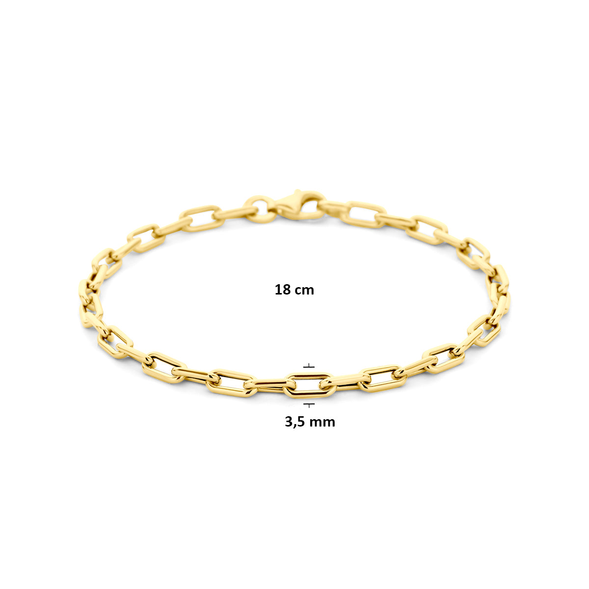 Armband 3,5 mm 9K geelgoud 18 cm