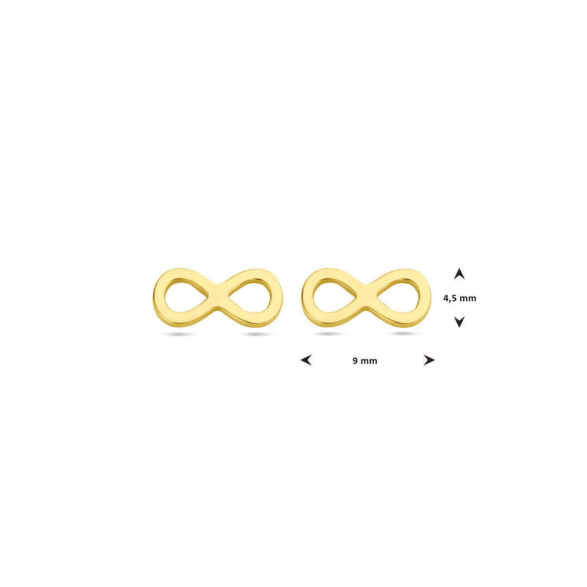 Fantasy Collection Oorbellen infinity 1 micron zilver verguld