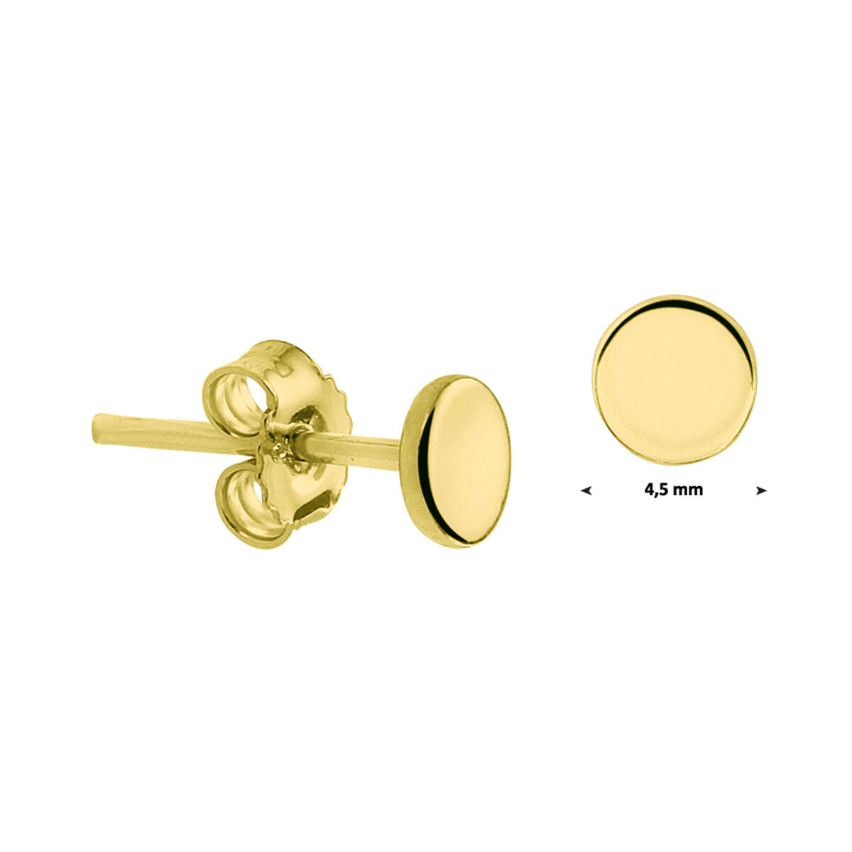 Fantasy Collection Oorbellen rondje zilver verguld