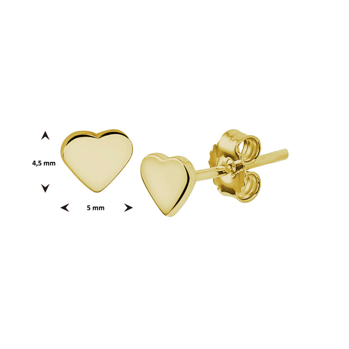 Fantasy Collection Oorbellen hart zilver verguld