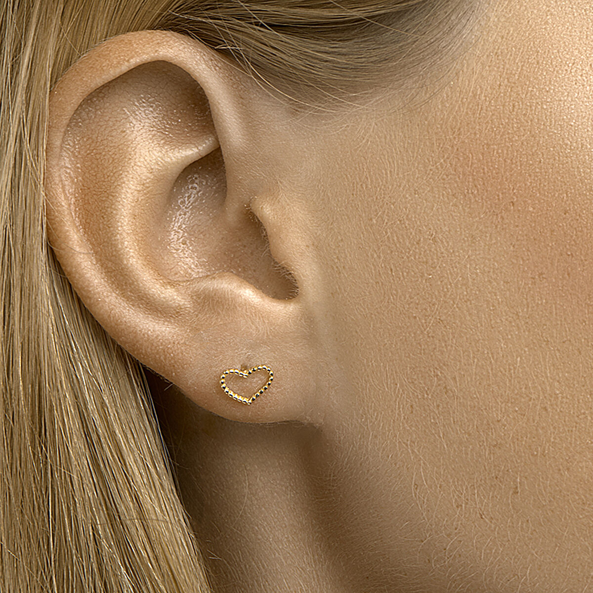 Fantasy Collection Oorbellen hart zilver verguld