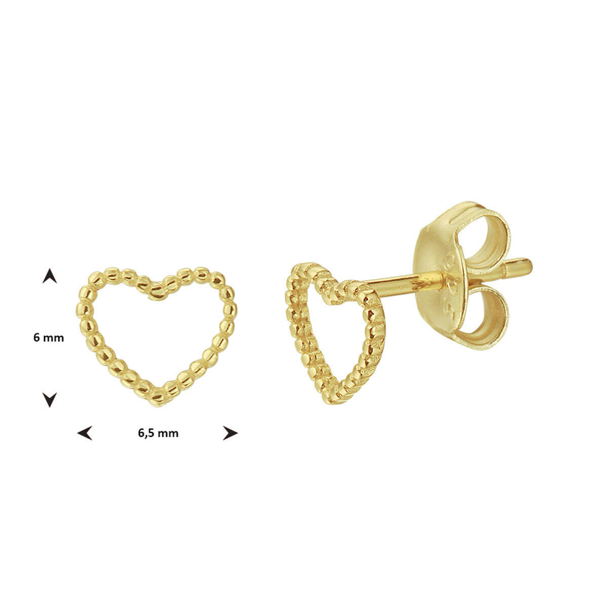 Fantasy Collection Oorbellen hart zilver verguld