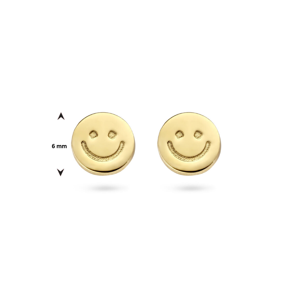 Fantasy Collection Oorbellen smiley 1 micron zilver verguld