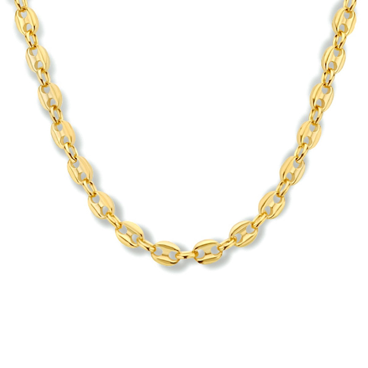Fantasy Collection Collier paperclip ronde buis gedraaid 4,3 mm 40 + 4 cm 3 micron zilver verguld
