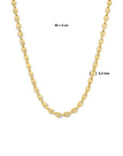 Zilver verguld (geel) collier 4,3 mm 40 + 4 cm 1 micron 2102172 - PansiteNederland.nl