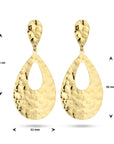 Zilver Verguld (Geel) Oorhangers Druppel Gehamerd 1 Micron 2102705 - PansiteNederland.nl