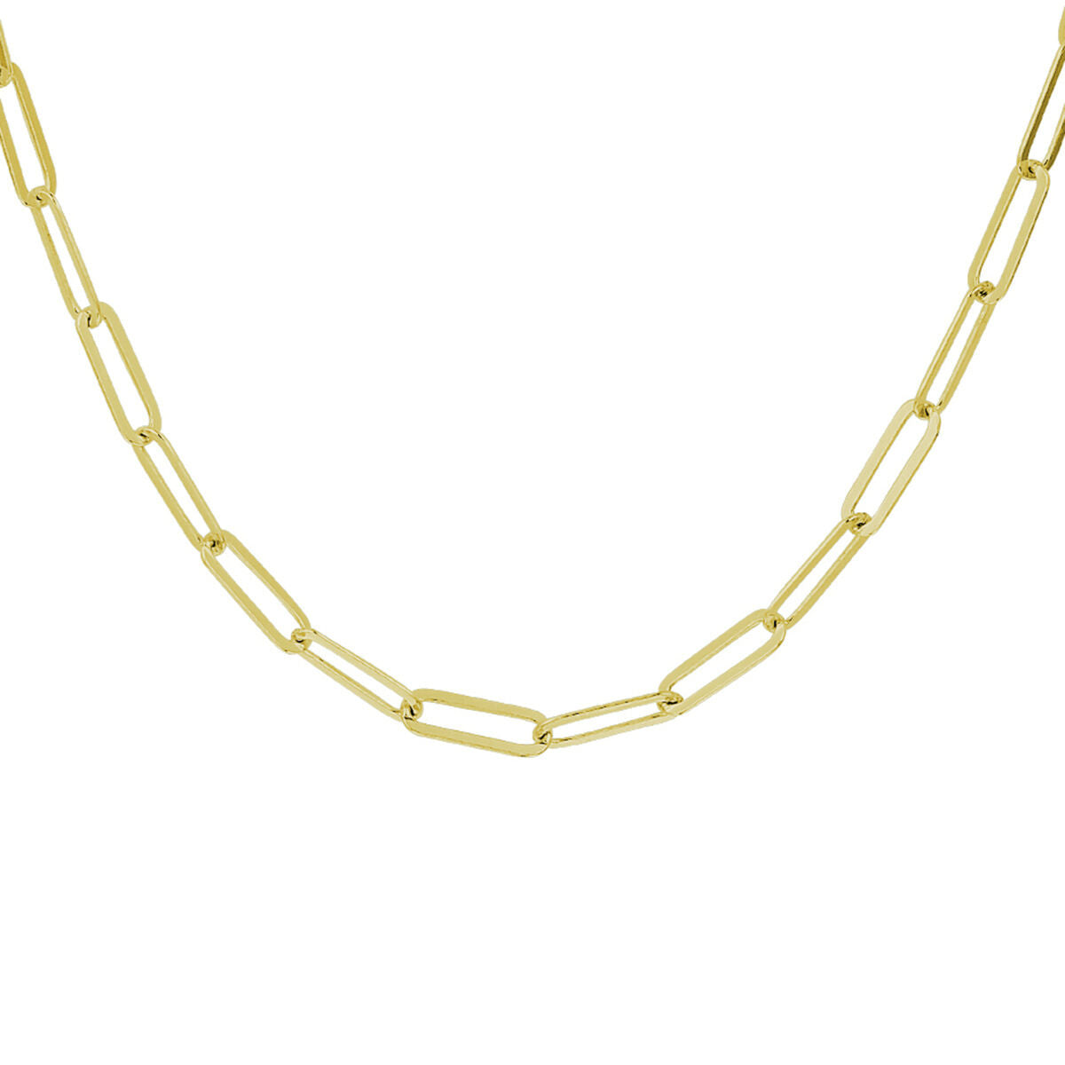 Fantasy Collection Collier paperclip 3,8 mm 41 + 4 cm 3 micron zilver verguld