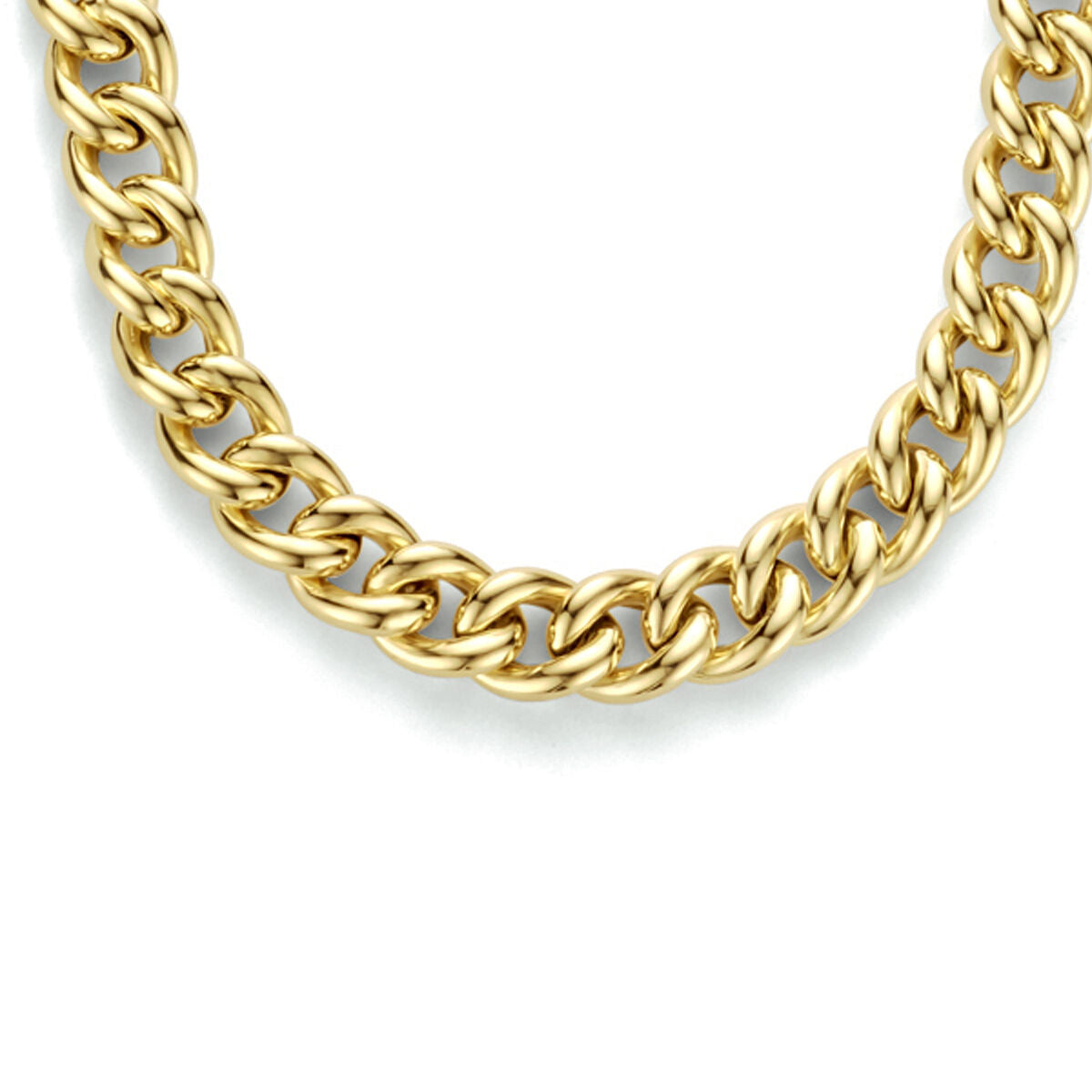 Fantasy Collection Collier gourmette 5,8 mm 45 cm 3 micron met groot veerslot zilver verguld