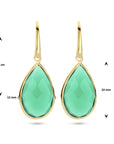 Zilver Verguld (Geel) Oorhangers Groen Agaat Franse Haak 2102876 - PansiteNederland.nl