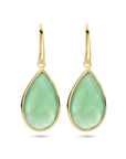 Zilver Verguld (Geel) Oorhangers Groen Kwarts Franse Haak 2102877 - PansiteNederland.nl