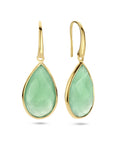 Zilver Verguld (Geel) Oorhangers Groen Kwarts Franse Haak 2102877 - PansiteNederland.nl