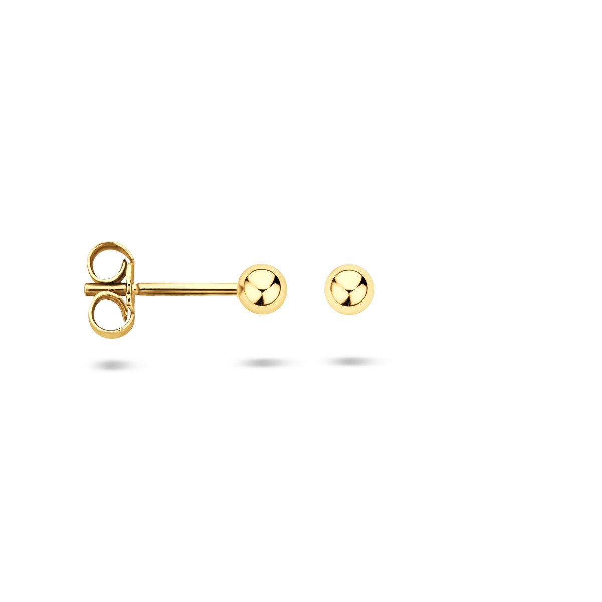 Oorknoppen bolletje 3 micron zilver verguld 3 mm – 2103099