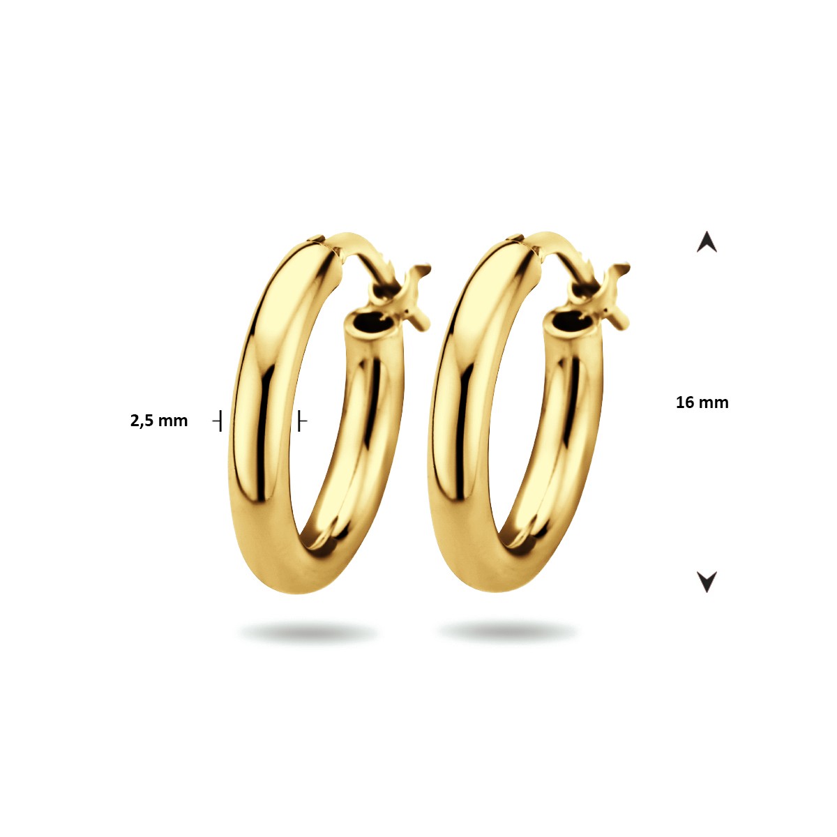 Klapoorringen 2,5 mm ronde buis 1 micron zilver verguld – 2103118