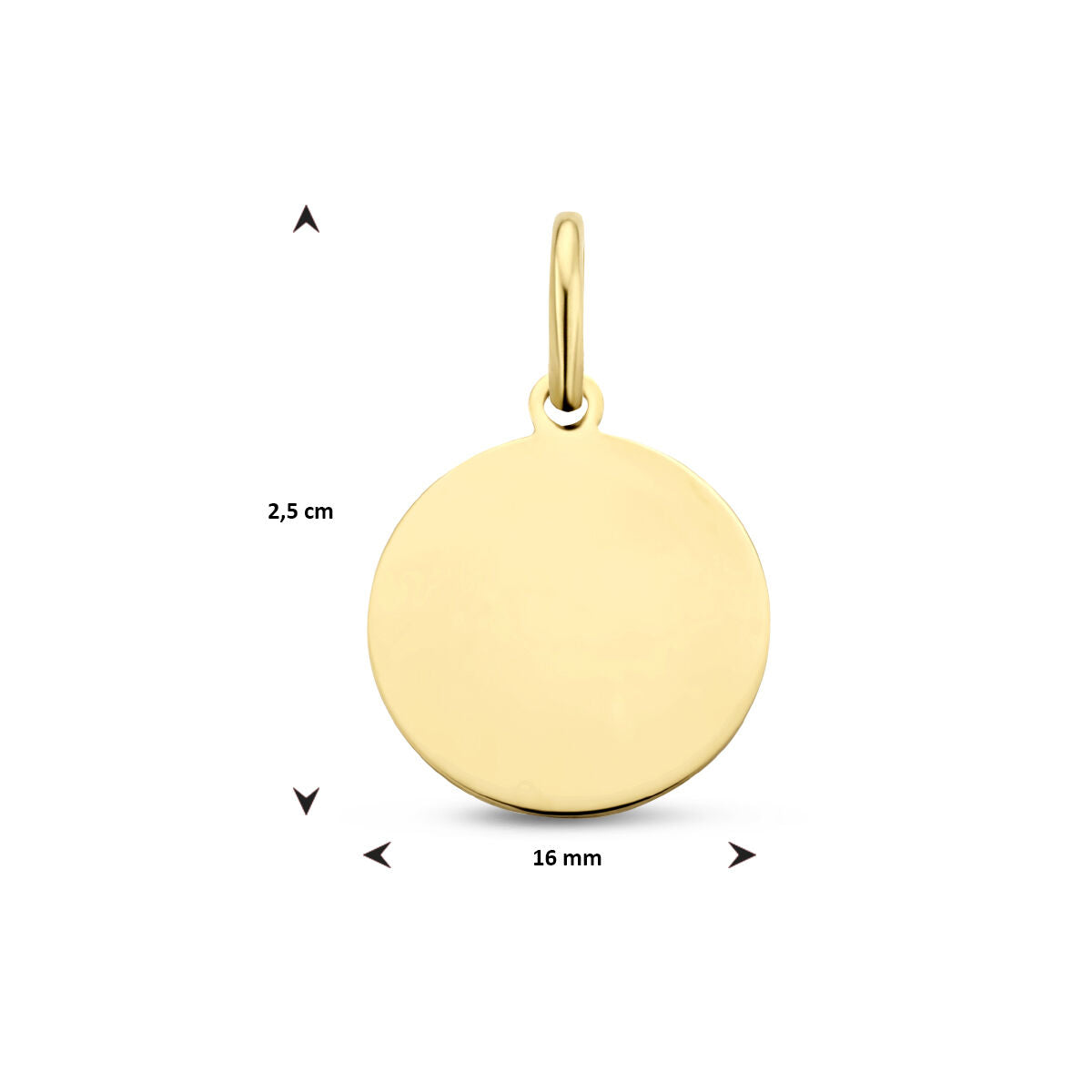Fantasy Collection Graveerhanger rond 3 micron 25 mm zilver verguld