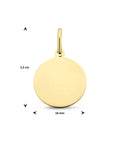 zilver verguld (geel) graveerhanger rond 3 micron 2103130 - PansiteNederland.nl