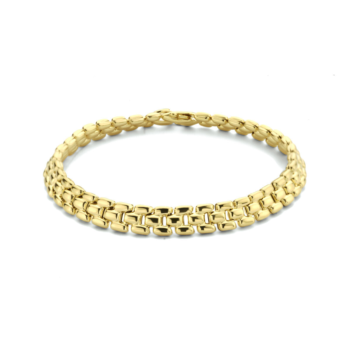 Fantasy Collection Armband panter 6,9 mm 19 cm 3 micron zilver verguld
