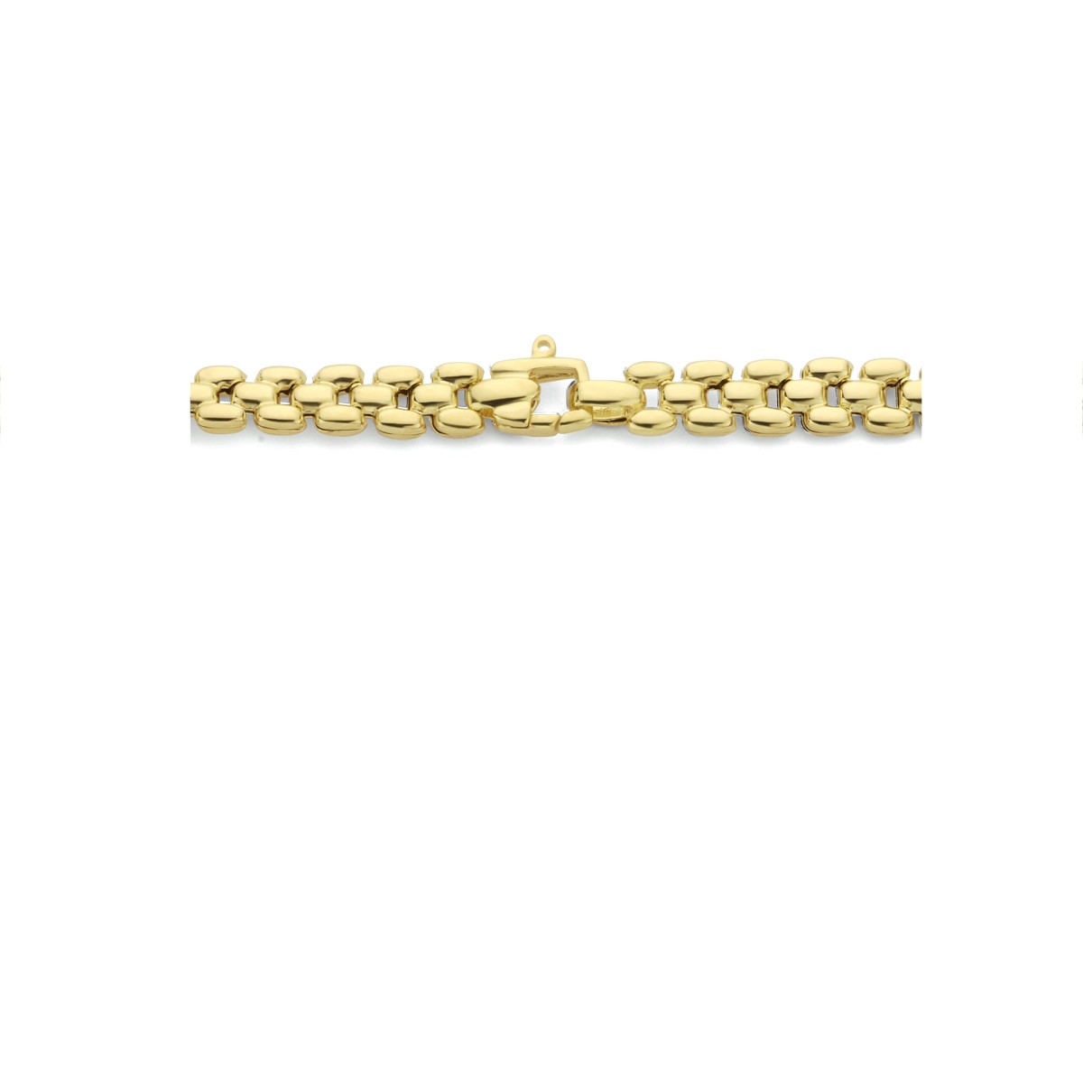 Collier panter 6,9 mm 43 cm 3 micron zilver verguld