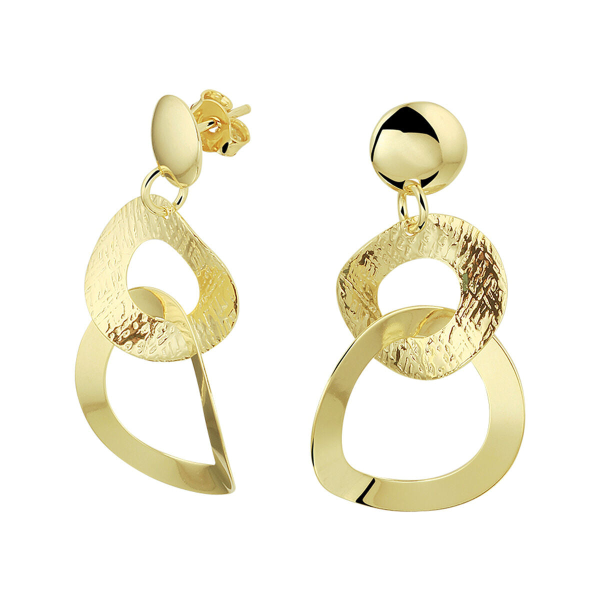 Fantasy Collection Hangende oorbellen rondjes 1 micron zilver verguld