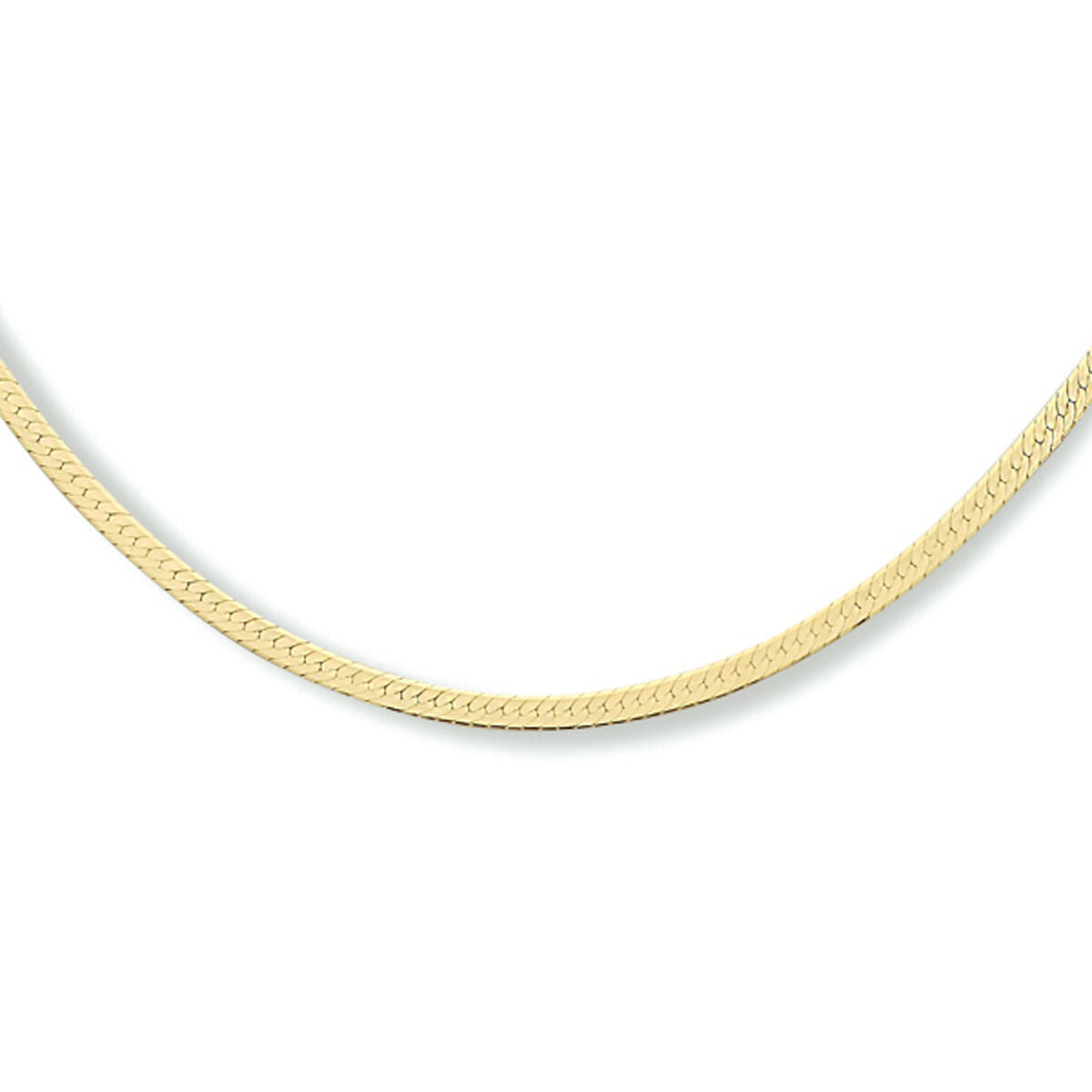 Fantasy Collection Collier slang plat 2,0 mm 40 + 4 cm 3 micron zilver verguld