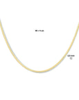 zilver verguld (geel) collier slang plat 2,0 mm 40 + 4 cm 3 micron 2103148 - PansiteNederland.nl