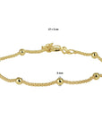 Zilver Verguld (Geel) Armband Bolletjes 3,0 Mm 17 + 2 Cm 3 Micron 2103153 - PansiteNederland.nl
