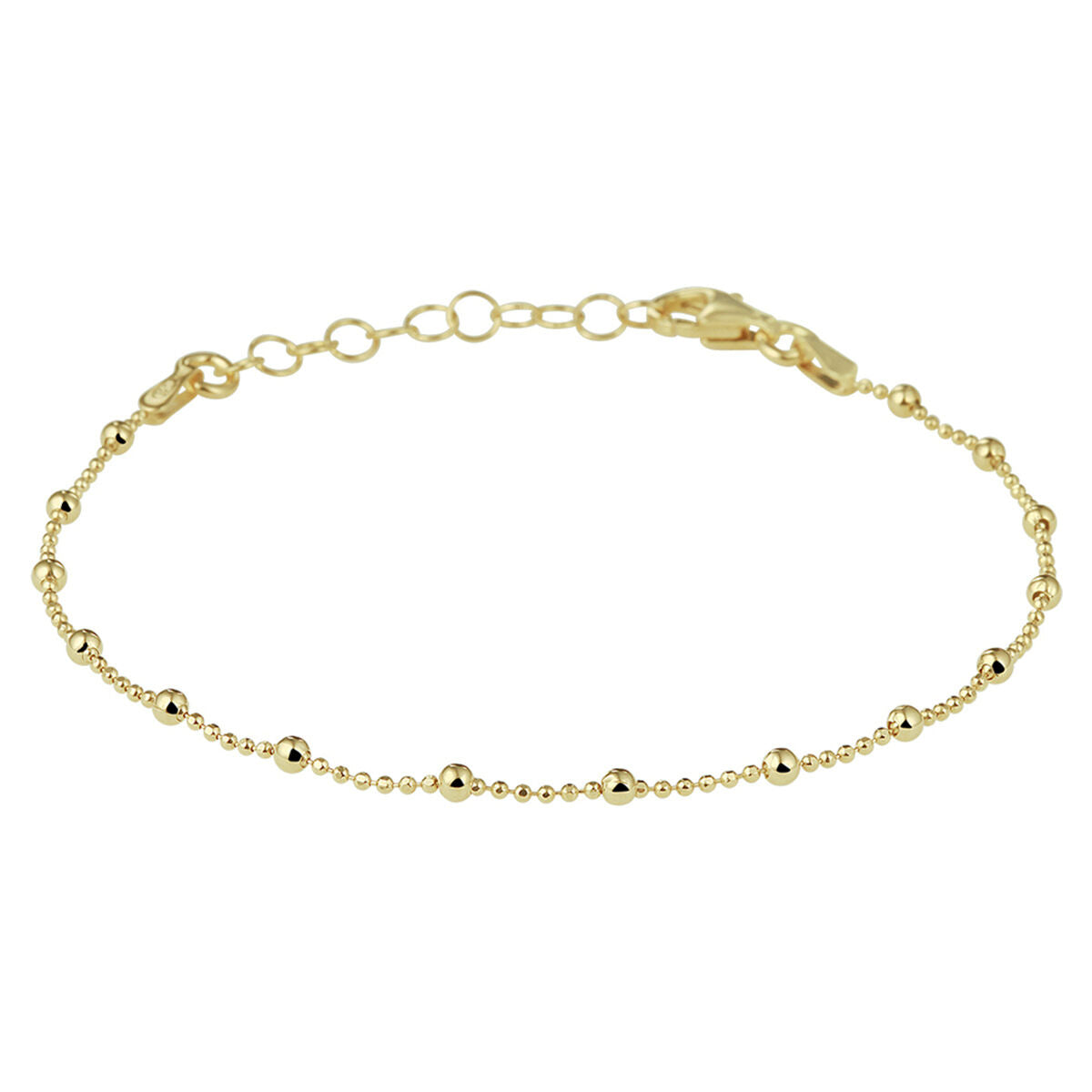 Fantasy Collection Armband bolletjes 2,0 mm 16 + 3 cm 3 micron zilver verguld
