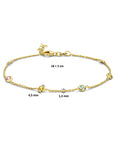 Zilver Verguld (Geel) Armband Meerdere Kleuren Zirkonia 18 + 2 Cm 3 Micron 2103157 - PansiteNederland.nl