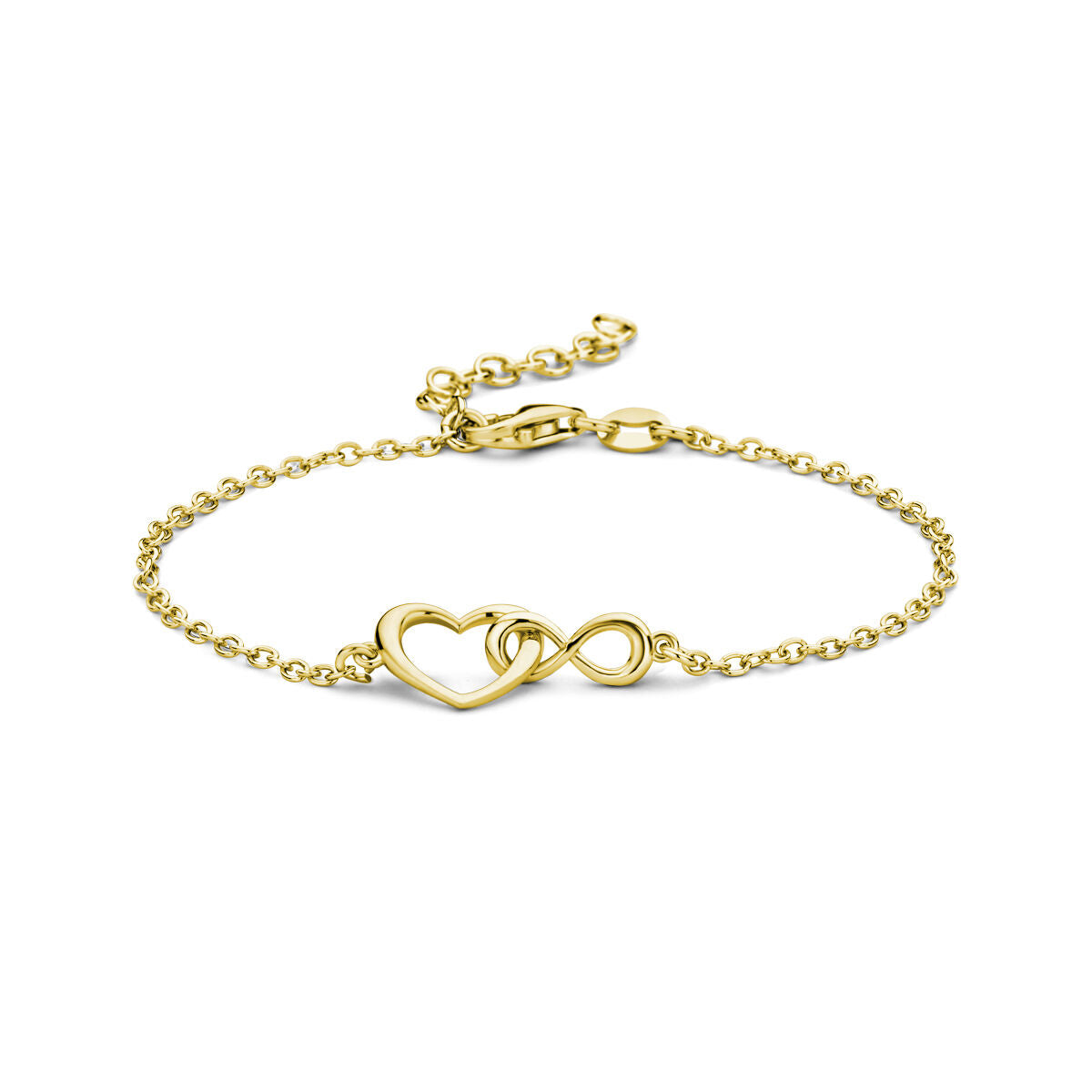 Fantasy Collection Armband hart en infinity 16 + 3 cm 3 micron zilver verguld