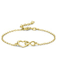 Zilver Verguld (Geel) Armband Hart En Infinity 16 + 3 Cm 3 Micron 2103159 - PansiteNederland.nl