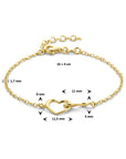 Zilver Verguld (Geel) Armband Hart En Infinity 16 + 3 Cm 3 Micron 2103159 - PansiteNederland.nl
