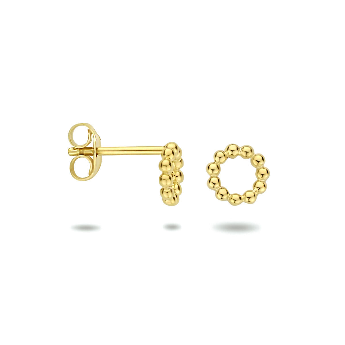 Fantasy Collection Oorbellen rond bolletjes 7 mm 1 micron zilver verguld