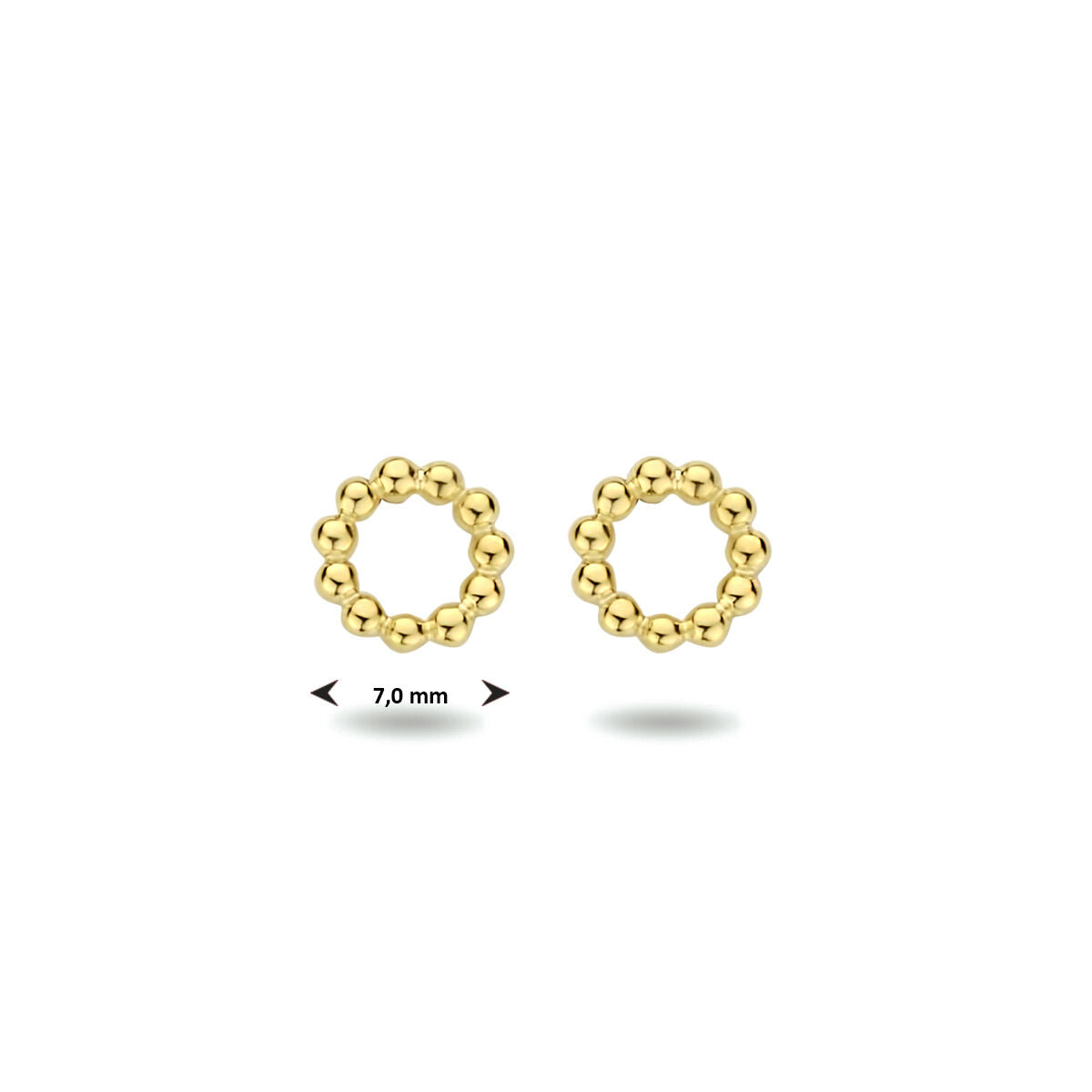 Fantasy Collection Oorbellen rond bolletjes 7 mm 1 micron zilver verguld