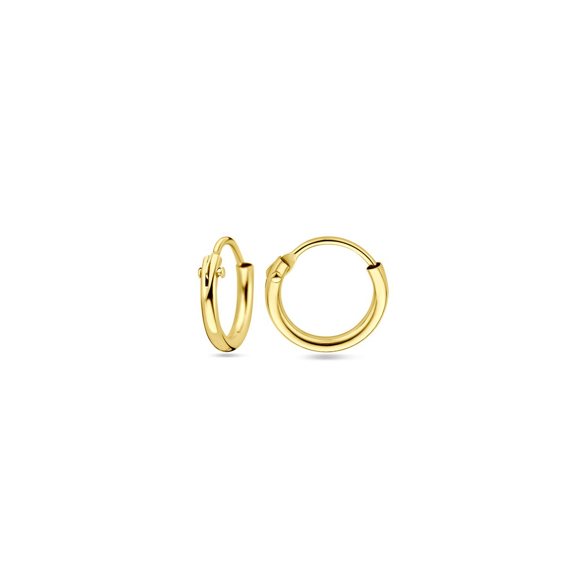 Oorbellen ronde buis 1,3 mm 1 micron zilver verguld